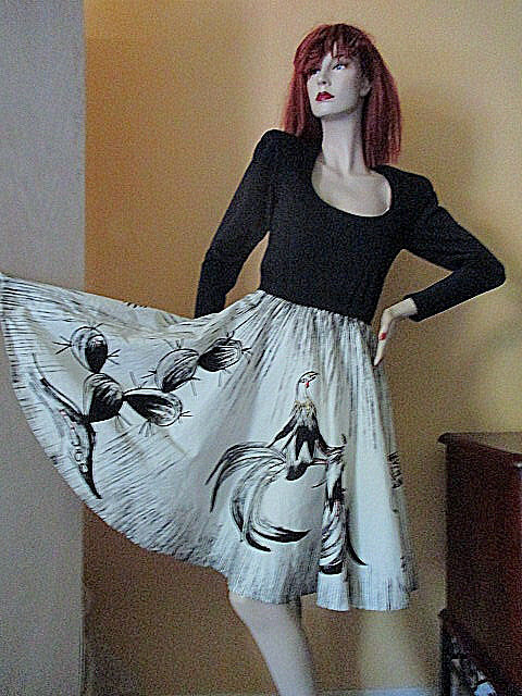 Vtg BONNIE STRAUSS Dress Southwest design 34in bust 28in waist Sz6