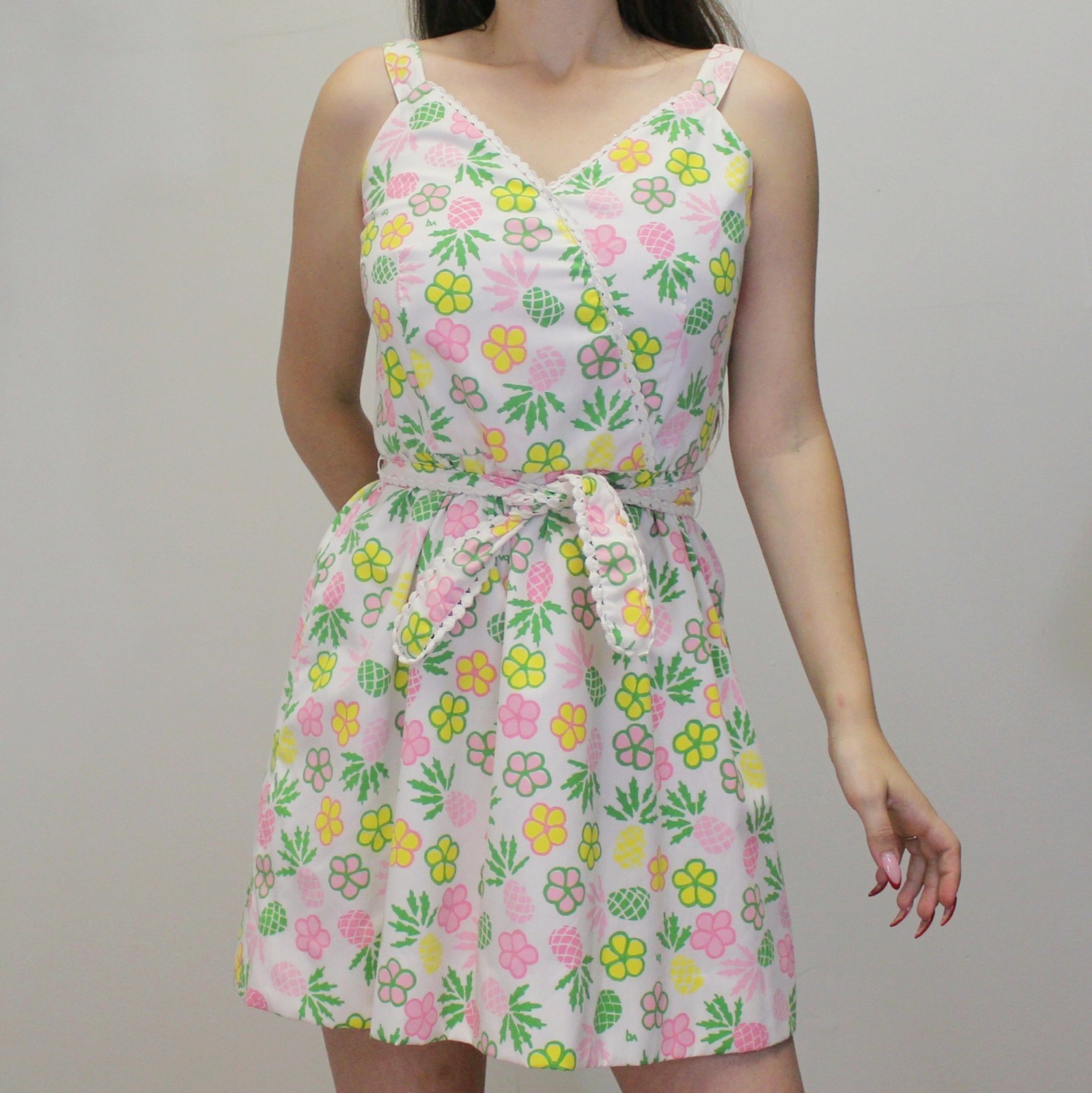 Vintage 60s Funky Floral Patterned Mod Belted Mini Dress by The Vested Gentress
