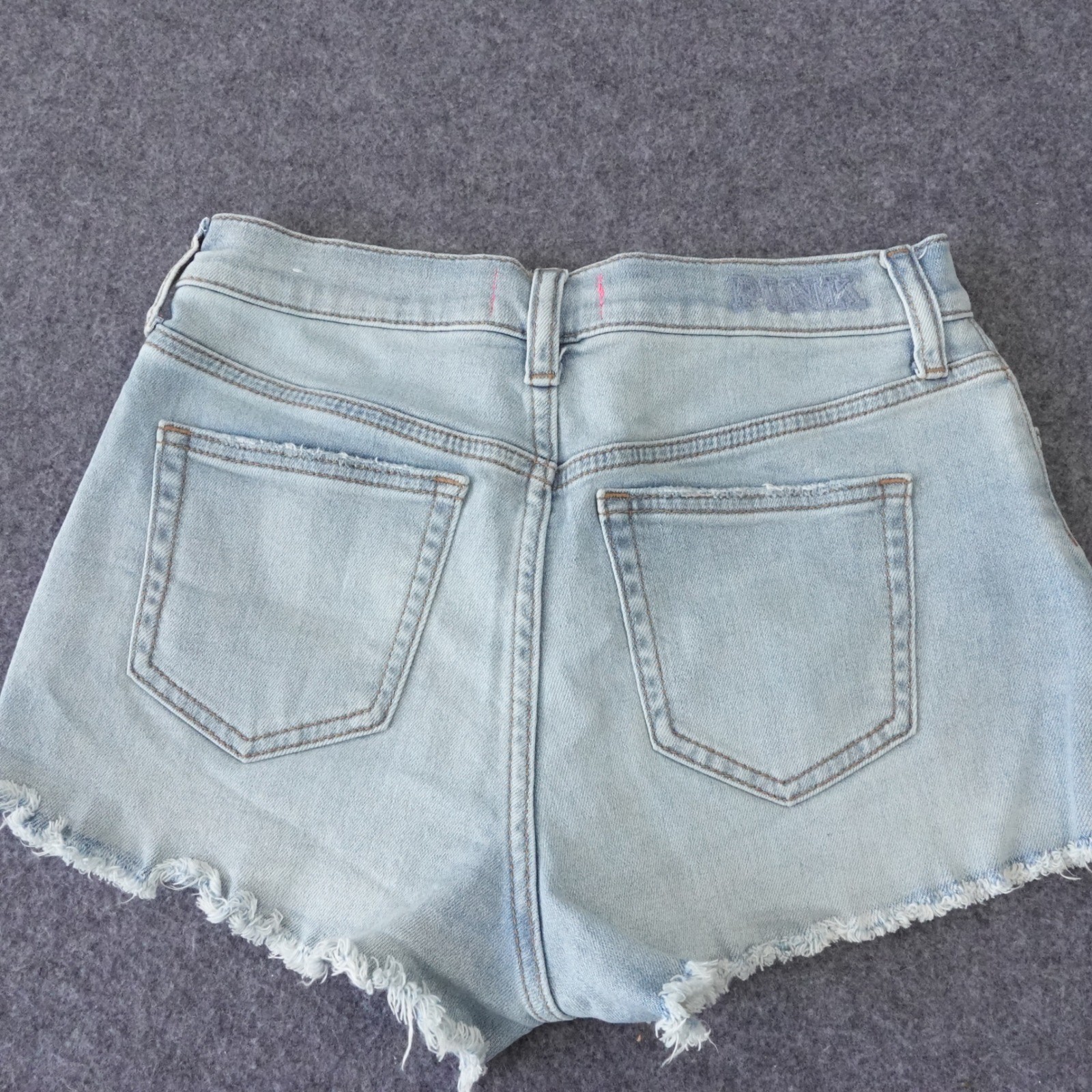 Victorias Secret Pink Denim Jean Shorts Size 4 Y2k Light Wash
