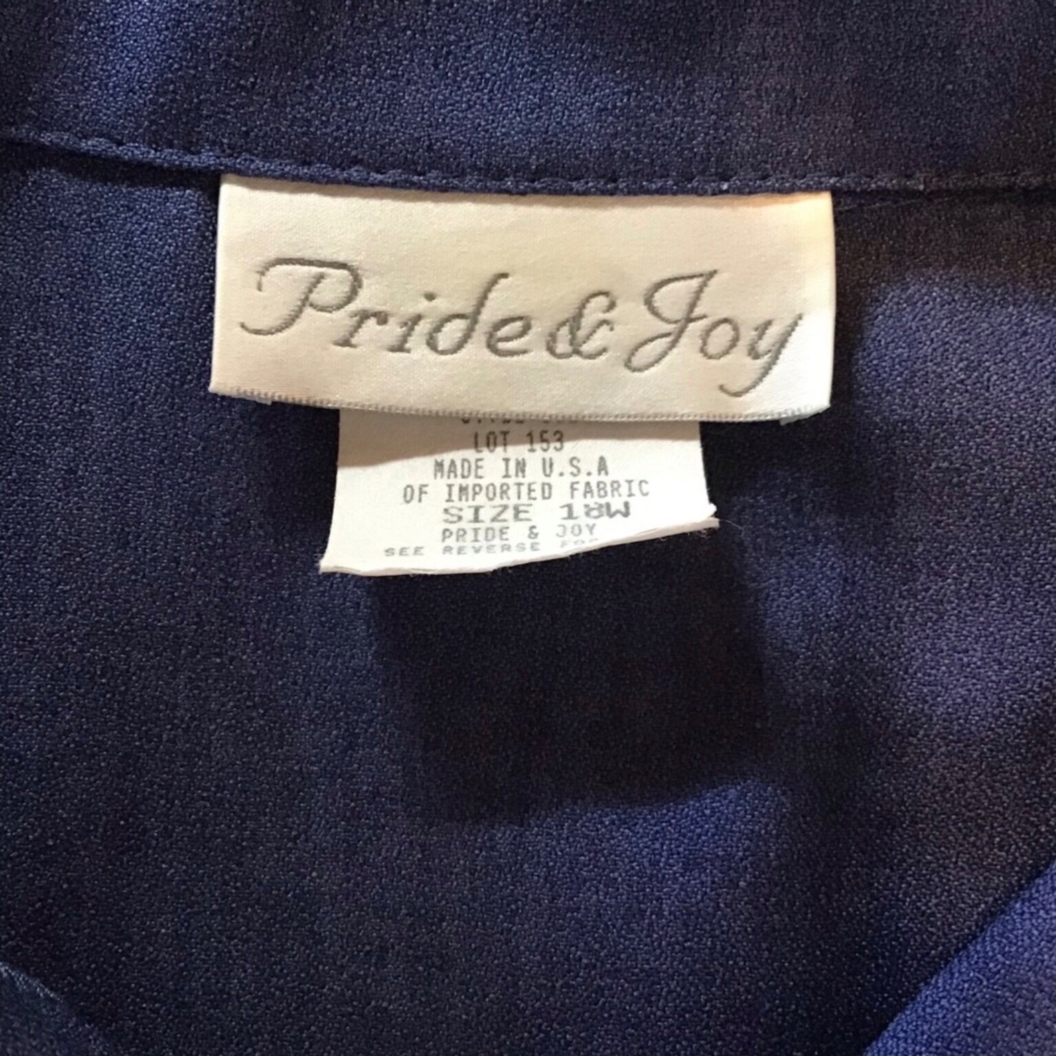 VTG House Coat Jacket Pride & Joy Size 18W Shirt Button Down Alice Brady Blue