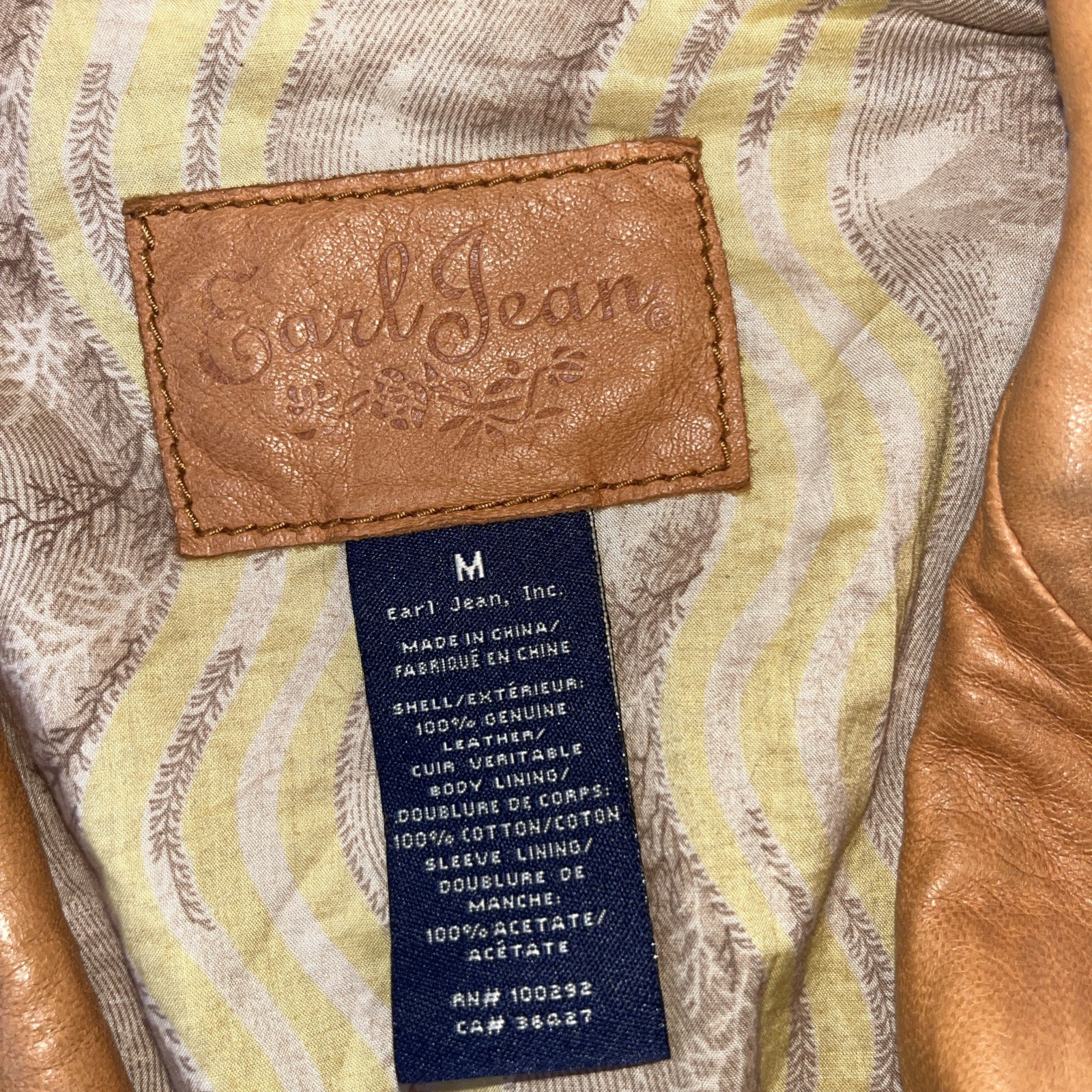Earl Jeans VTG. Whip Stitch Leather Jacket Women Sz. M Rustic Tan Boho Festival