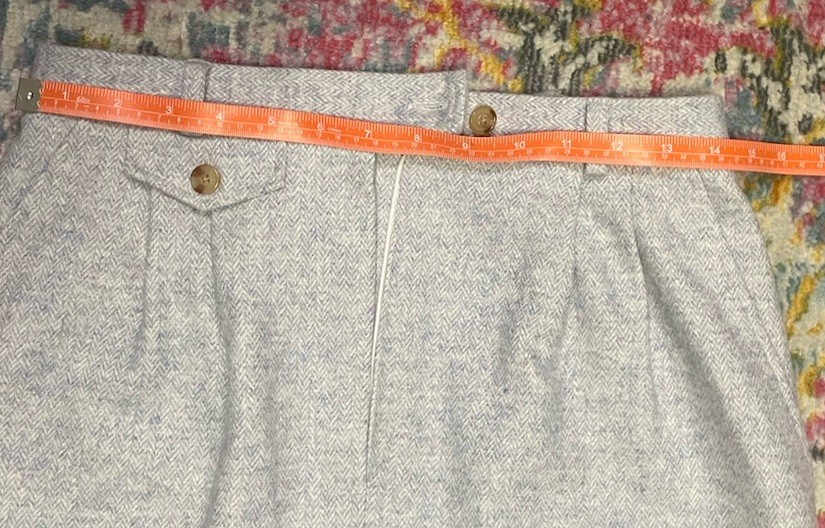 Vintage Orvis Y2k 90’s Skirt Tweed Wool Silk Size 6 Blue Classic Academic Work