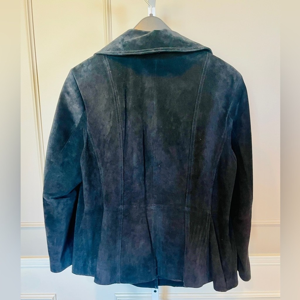 Vintage Preston & York Suede 1X Black Jacket Blazer Cropped Moto EUC Leather