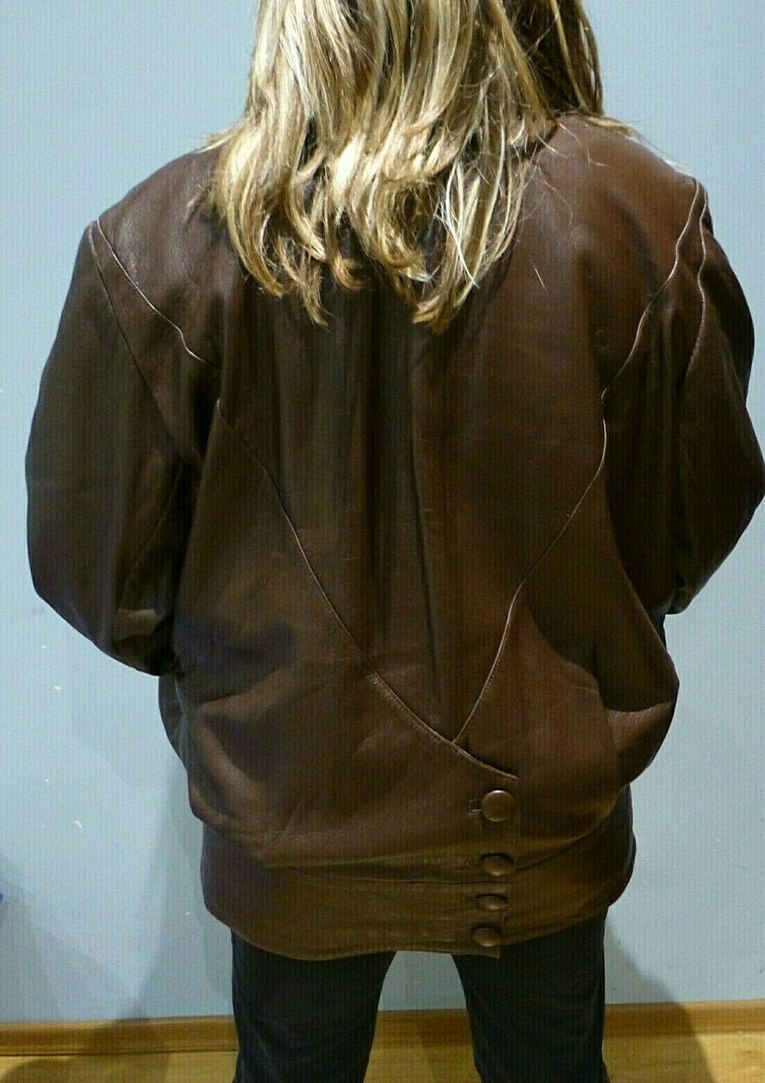 1980 DIJA vintage Dark Chocolate Women’s Genuine Leather jacket UK16, US12, EU44