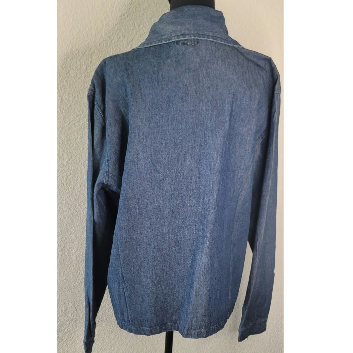 NWT Vintage TagWear Embroidered Teacher Button Up Denim Shirt Size M to 2XL