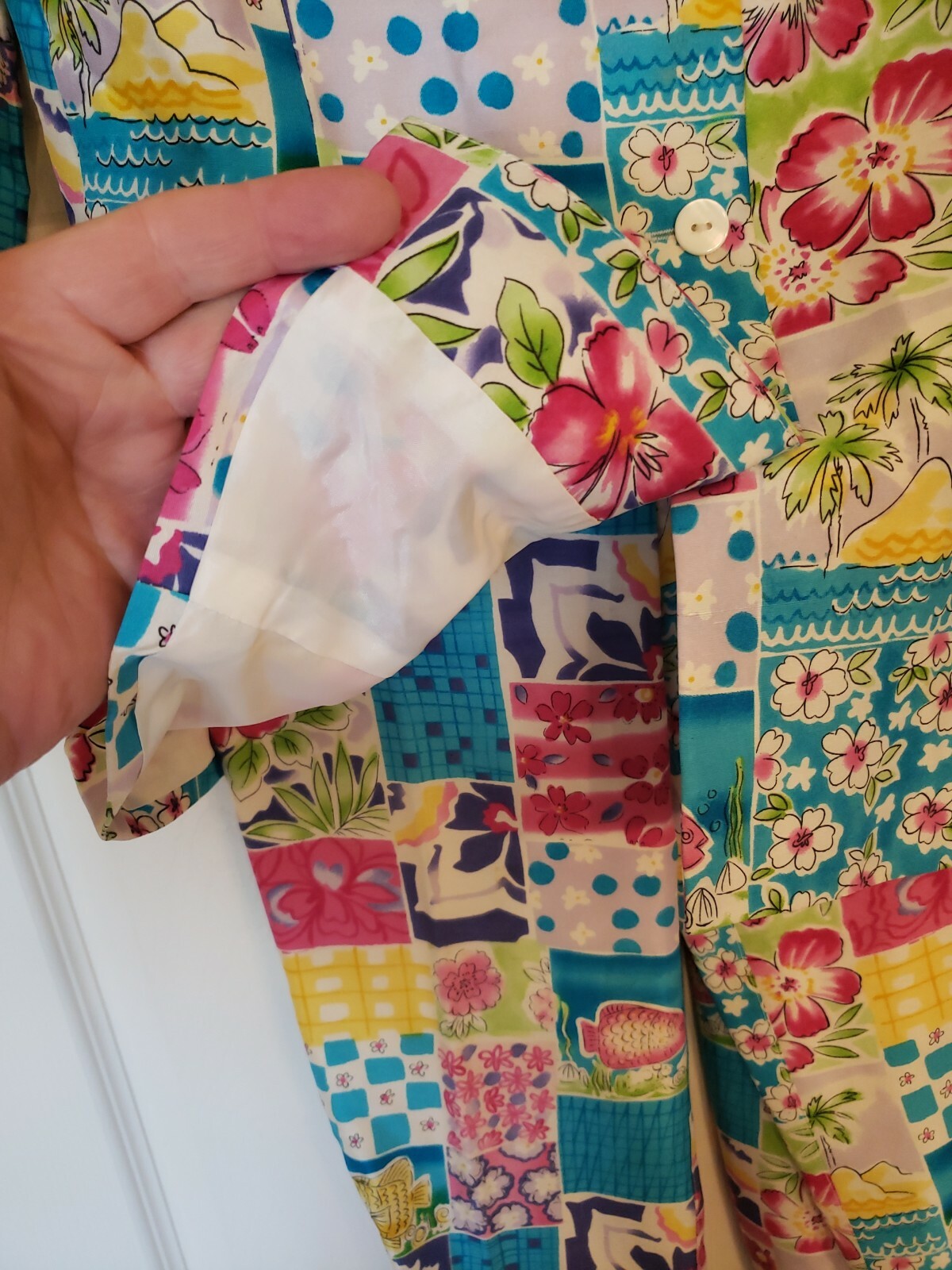 Vintage 100% Silk SILKLAND Pants And Blouse Suit floral design *Free Shipping*