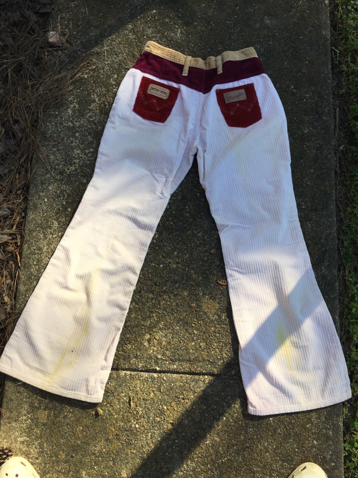 Vintage Peter Max Corduroy  Wrangler Striped Bell Bottom Jeans Made In US