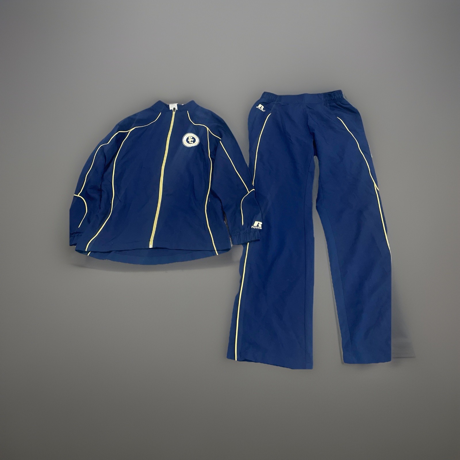 VINTAGE 90s RUSSELL ATHLETICS WOMAN GEORGIA TECH TRACK SUIT M BLUE, ZIPPER.(#20