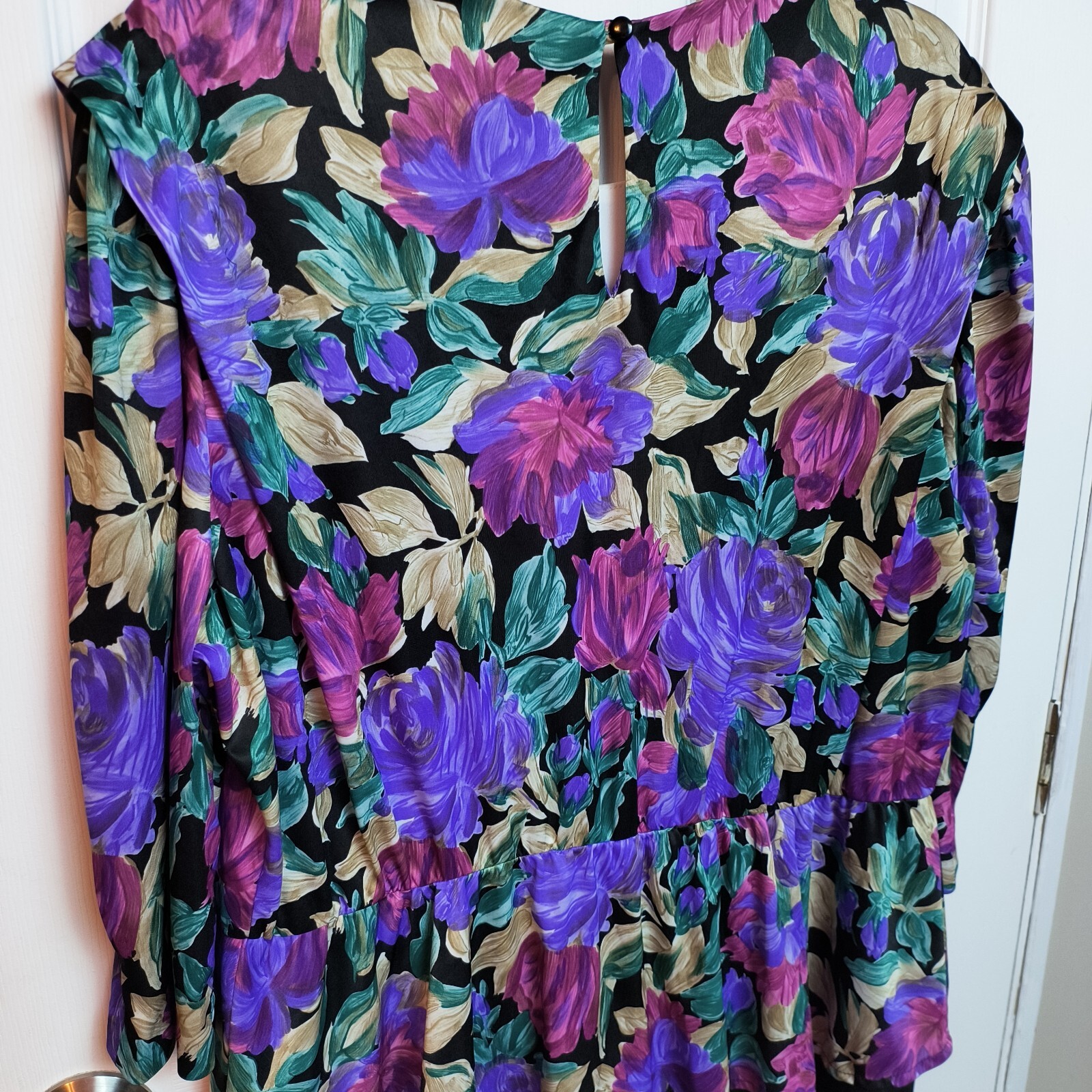 Vtg Jenny Floral Midi Dress Drop Waist Cottagecore Ruffled Multicolor 24W