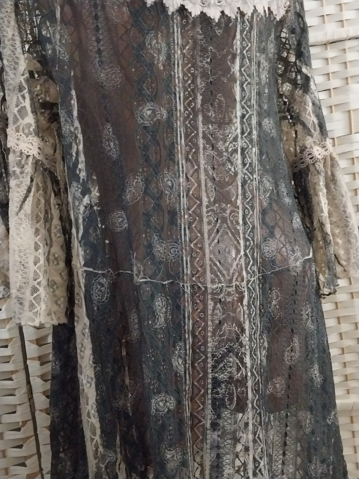 VTG COTTAGE WHIMSIGOTH FAIRY BOHO Whimsical HI LOW BLOUSE JACKET CAPE TOP SHIRT