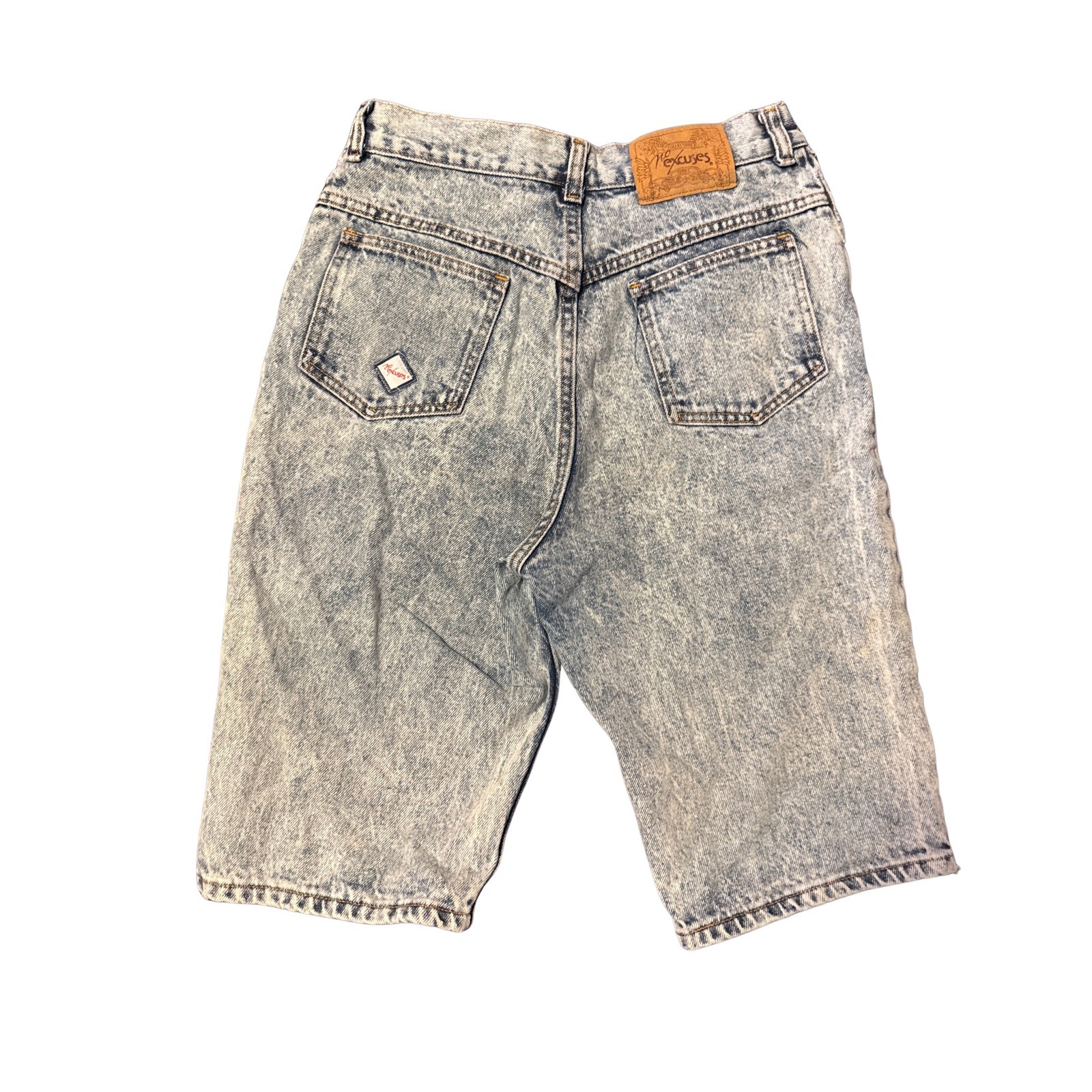 90’s No Excuses Acid Wash Denim Bermuda Shorts High Waist Jorts Womens 28 Waist