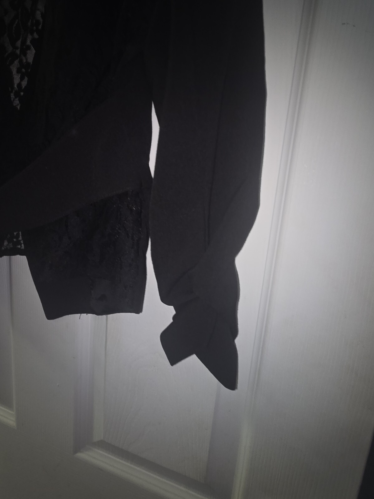 Women’s Beautiful Black „IZ Byer” 3/4 Sleeve Lace Fashion Sexy Blazer Y2K Large