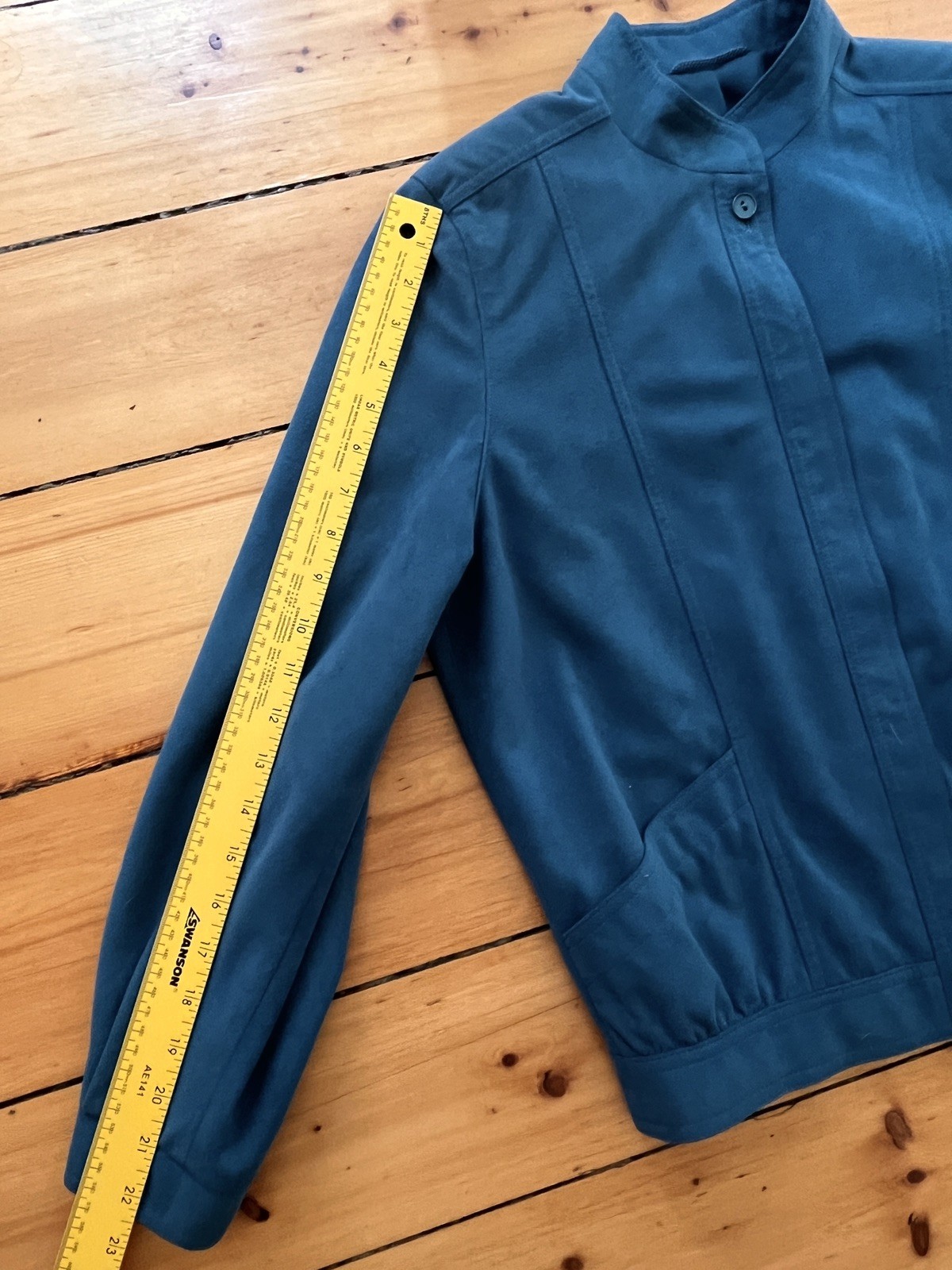 Vintage Faux Suede Teal 80’s/90’s Jacket Made in West Germany