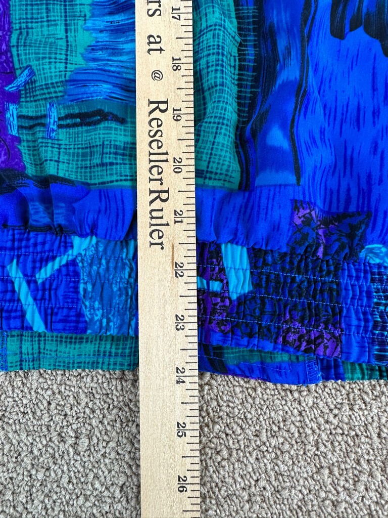 Erin London Windbreaker Jacket Womens Petite Blue Geometric Cute VTG