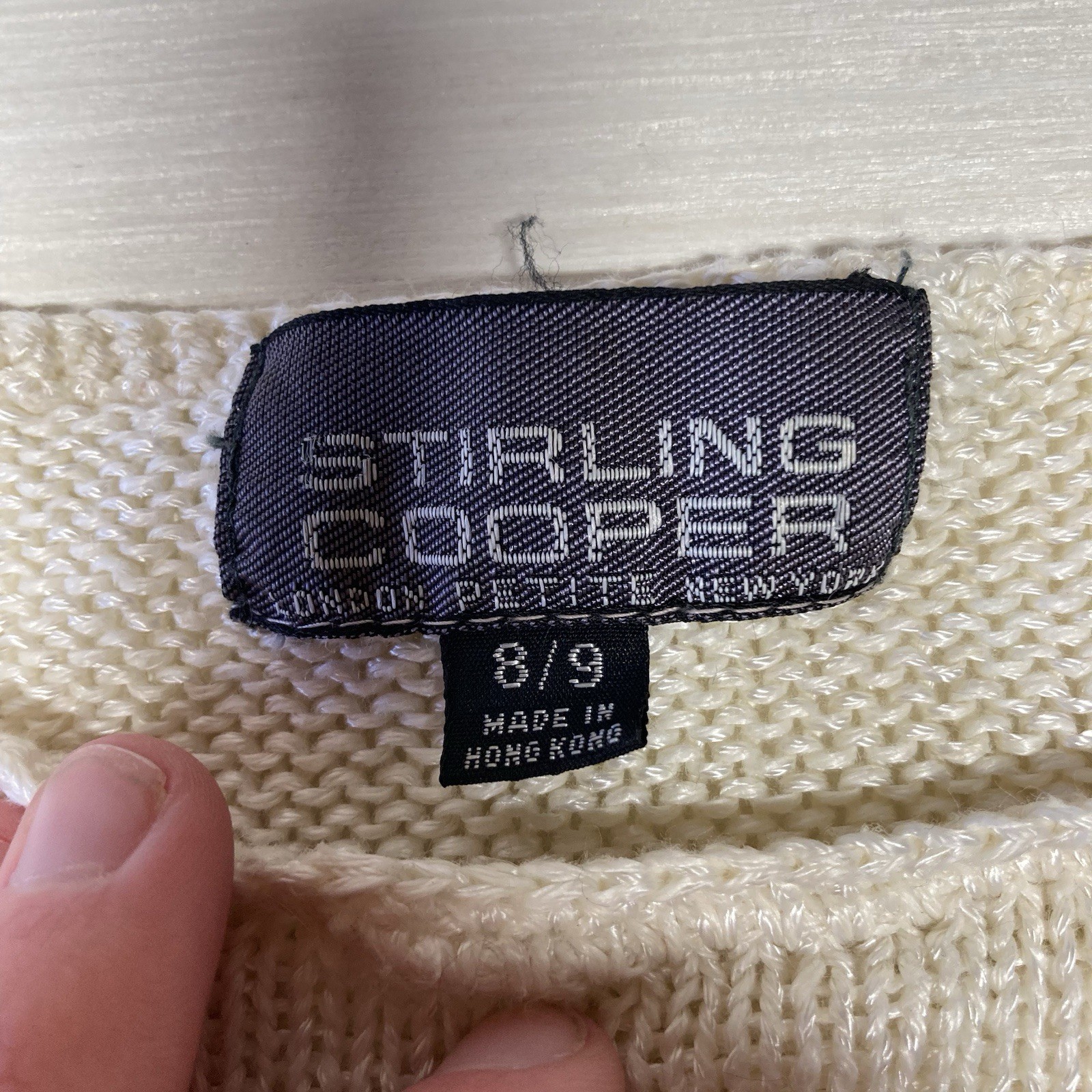Stirling Cooper Vintage 80’s Cream Multi Color Sleeveless Sweater Women’s Small