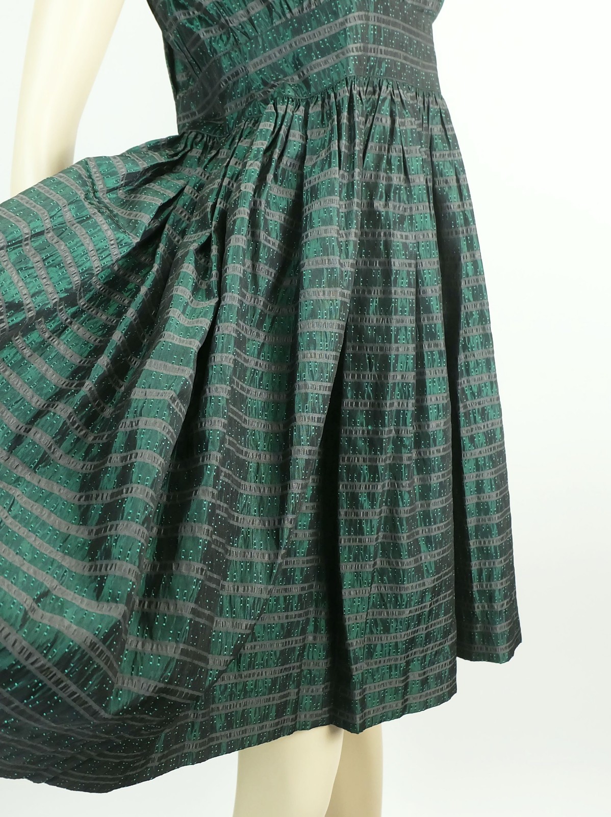1950s DRESS model dress true vintage rockabilly size 36 wide skirt shiny