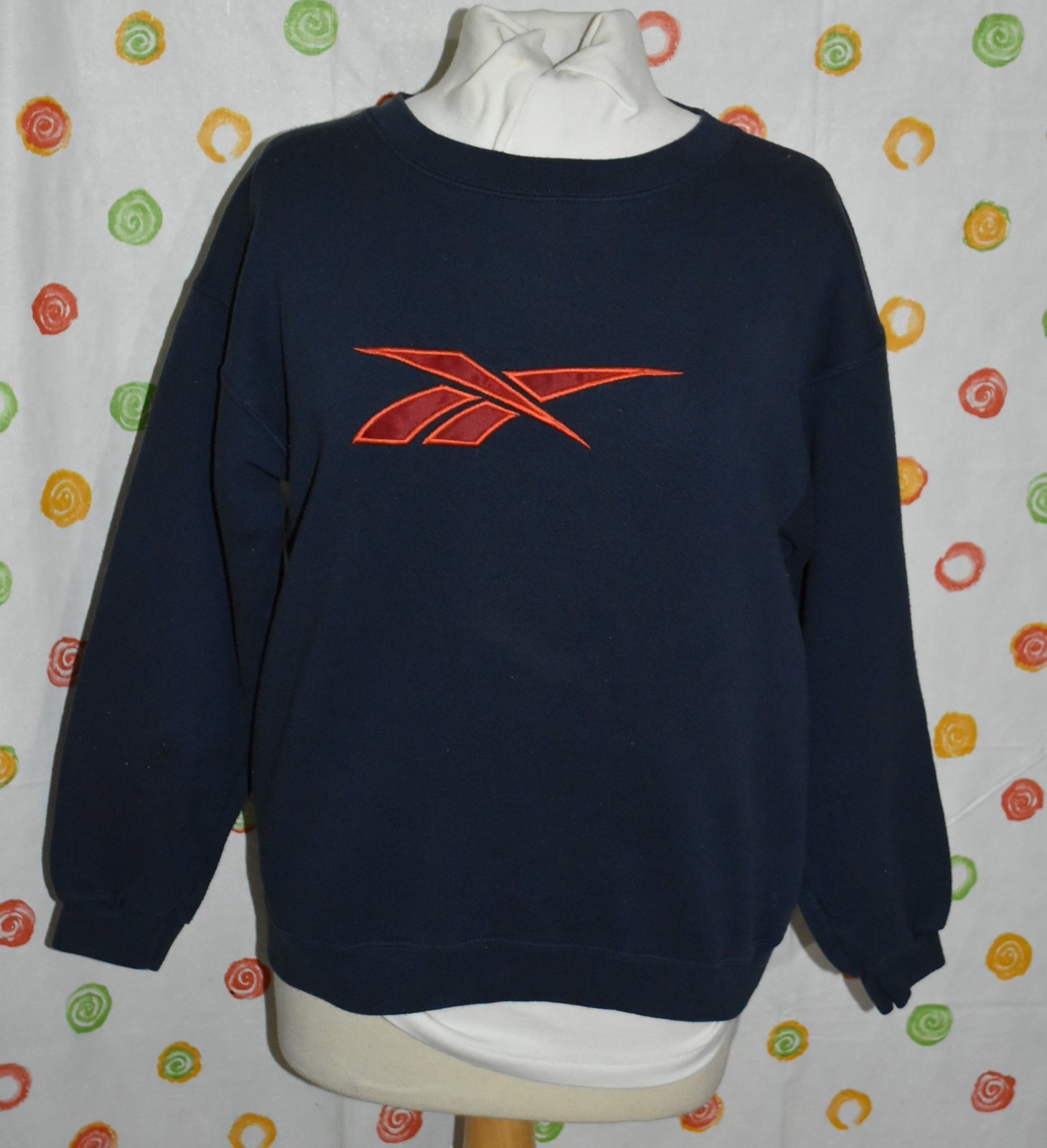Vintage REEBOK Unisex X-LARGE BLUE RED LOGO 1980’s 90’s Sweatshirt EUC