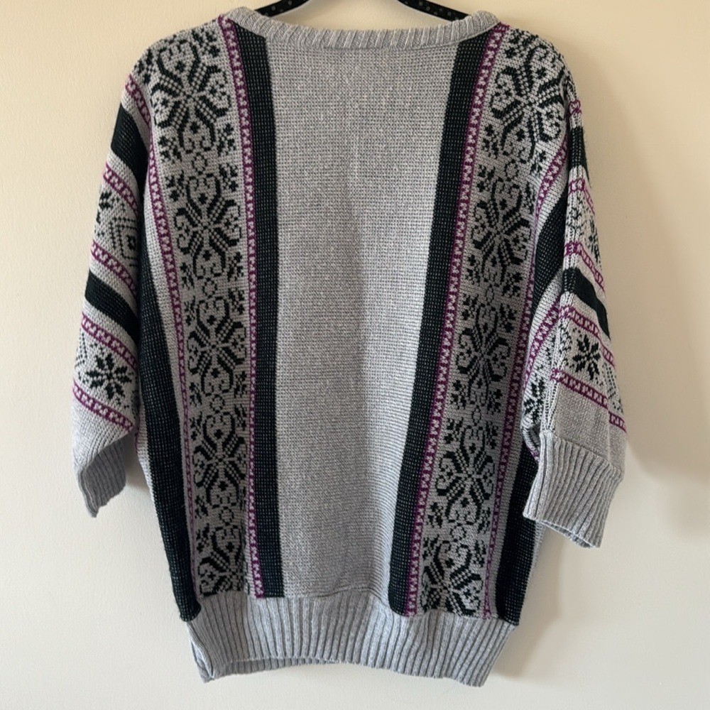 Kenneth Too Vintage Knit Nordic Ski Chalet Sweater Size L approx.