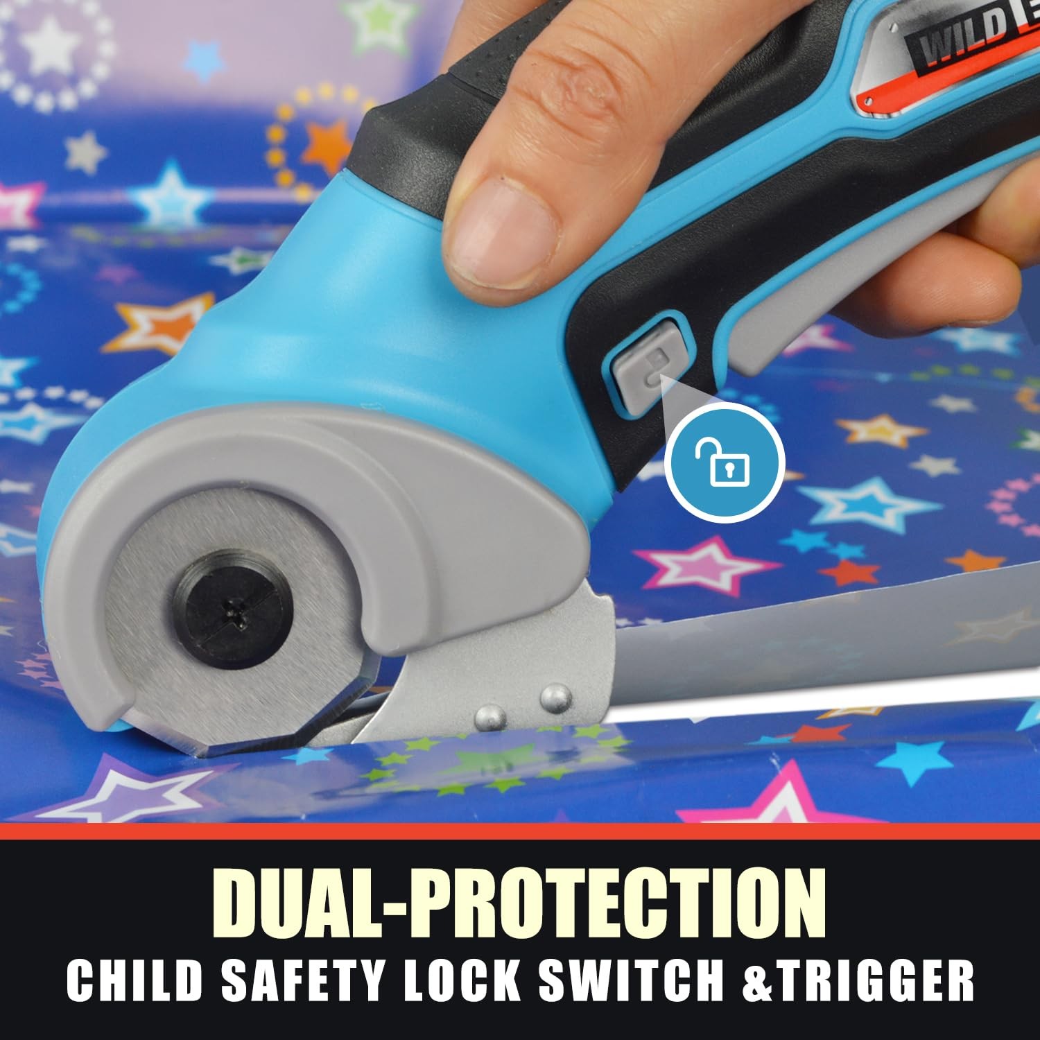 Wild Edge Cordless Electric Scissors Box Cutter – Cardboard, Fabric, Carpet, Foa