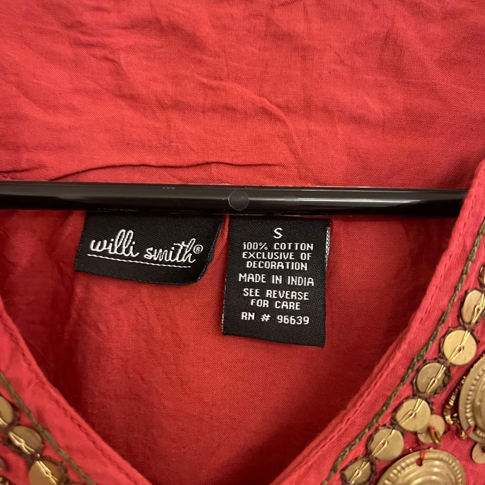 Vintage Willi Smith Medallion Boho Blouse Indie Hippie Beachy Coastal