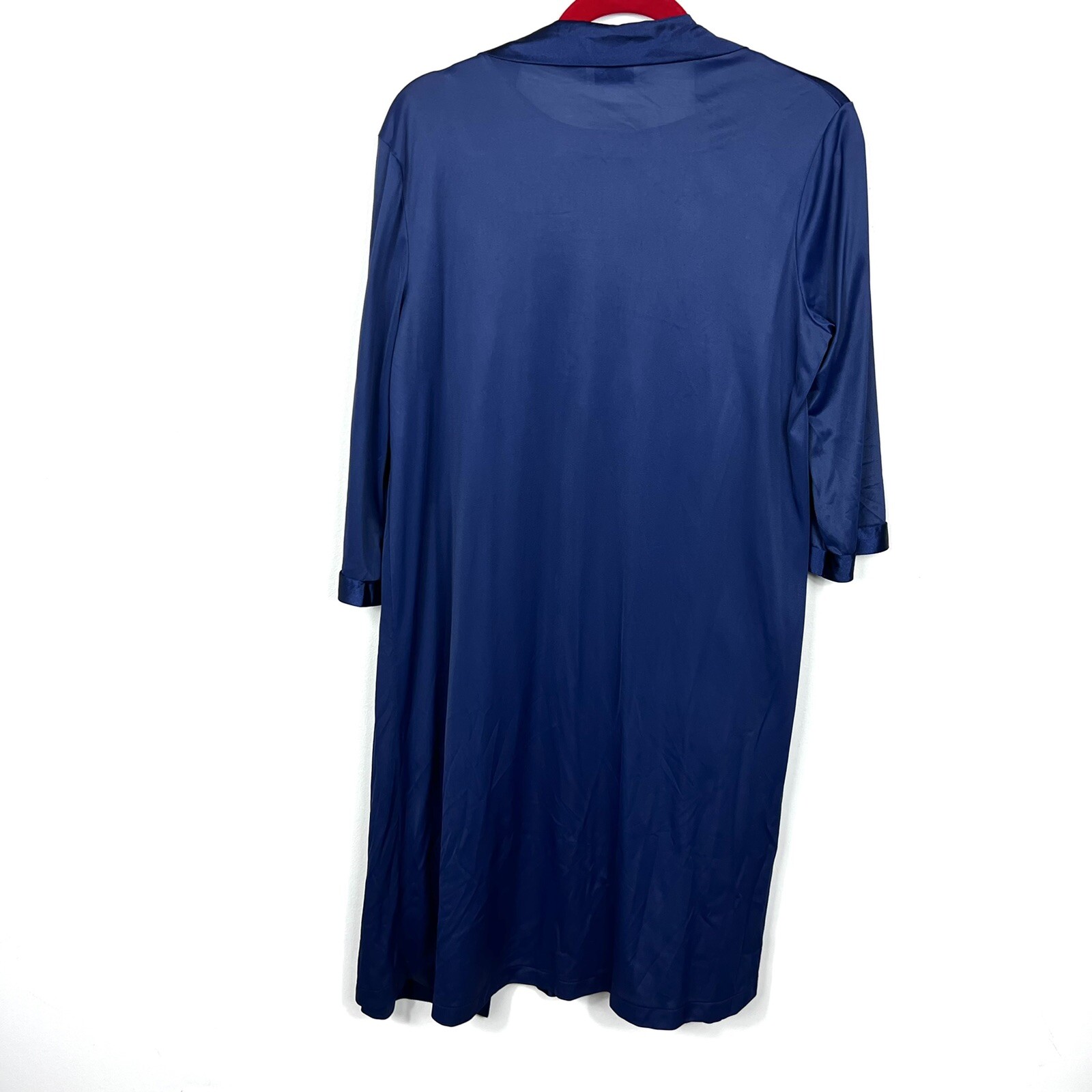 Vanity Fair Vintage Nightgown Blue Nylon Small Medium Robe Slip Set USA Made
