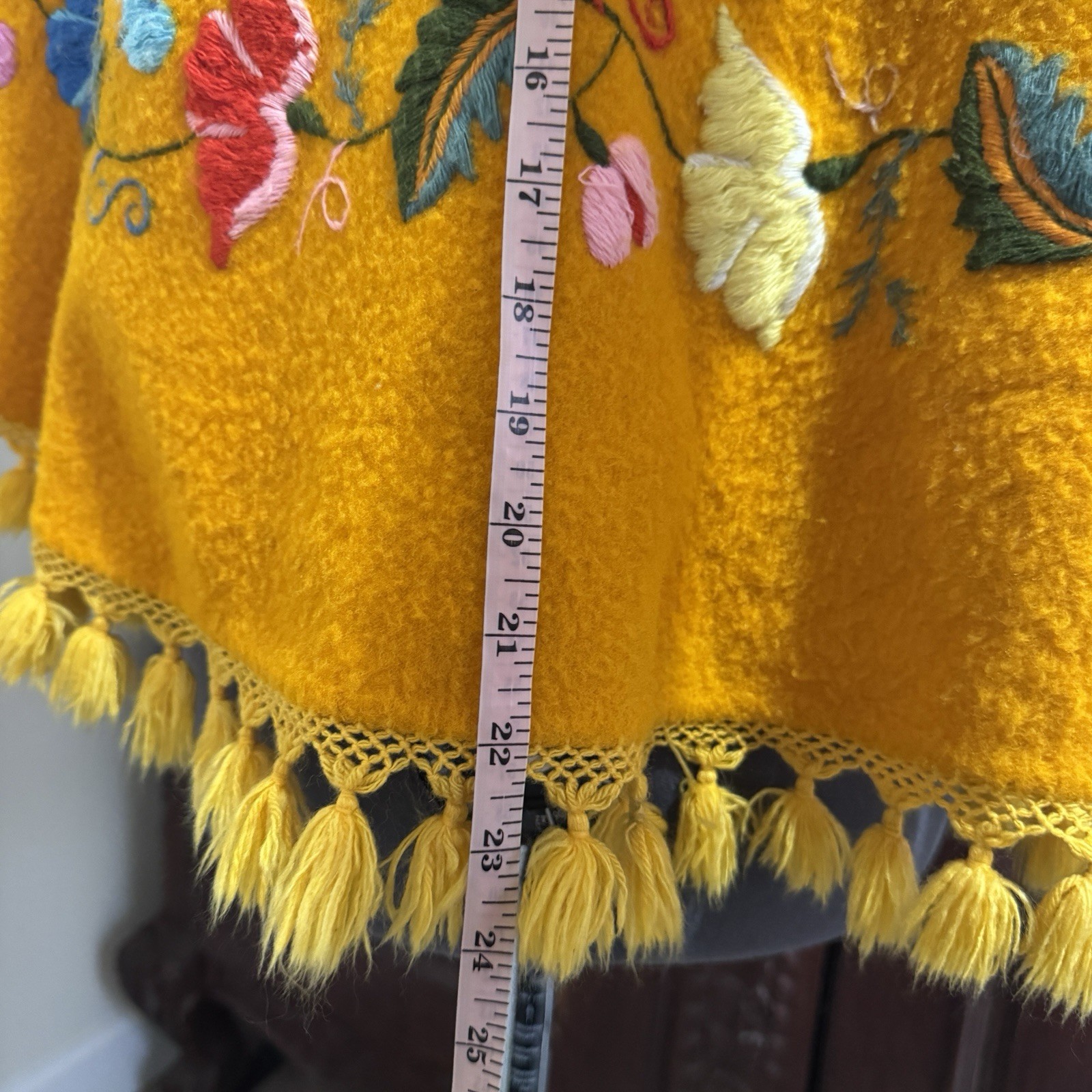 Vintage Yolanda Wool Poncho Made In Ecuador One Size Handmade