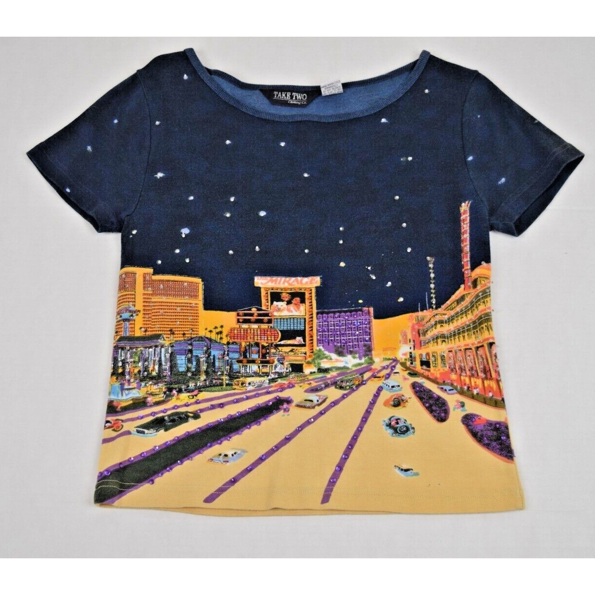 Vintage Shirt Take Two Size S 90s Las Vegas Mirage Siegfried Roy Sequins