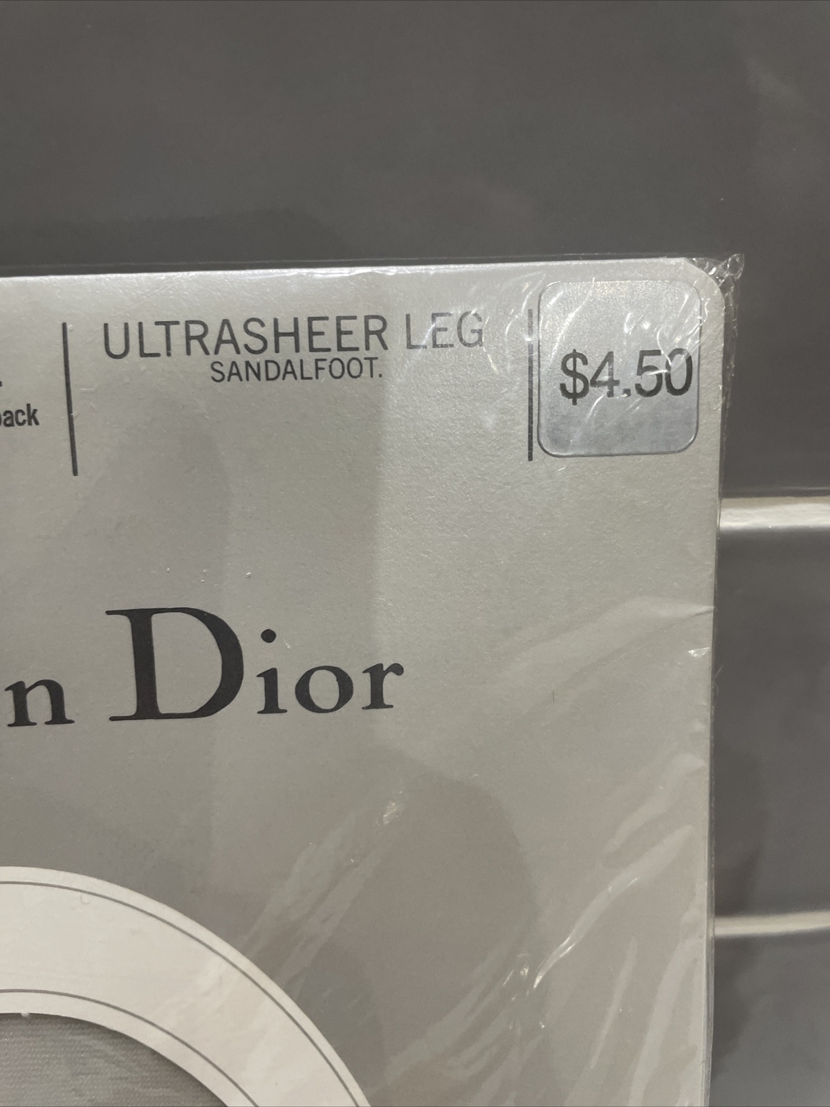 Vintage Christian Dior Pantyhose Crystal Gray Size 1 Diorissimo 4443 Ultra Sheer