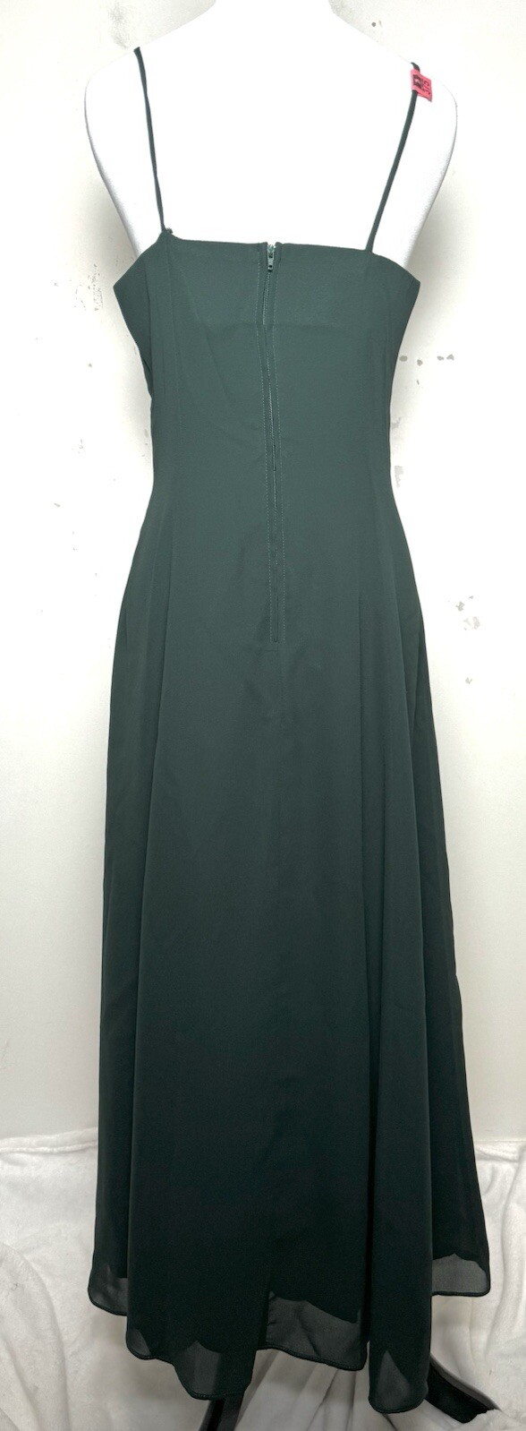 Vtg 90s Formal Gown M Embroidery Bodice Rhinestone Brooch Emerald Green Occasion