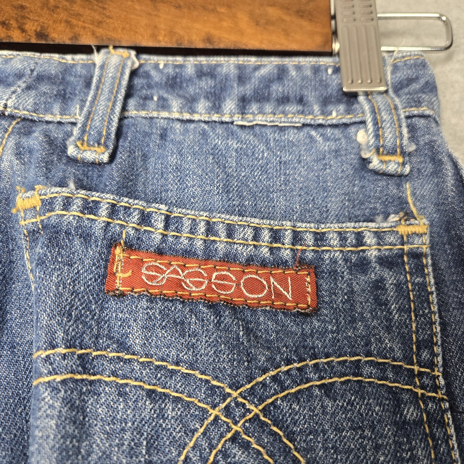 Vintage 80s Sasson Jeans Women Blue Denim Dark Wash Stitched Size 26
