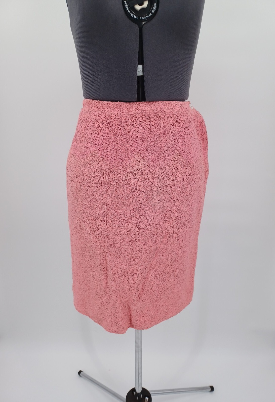 Vintage 1960s APOLLO Of New York Pink Knit Skirt Wiggle Beaded Shimmy Top