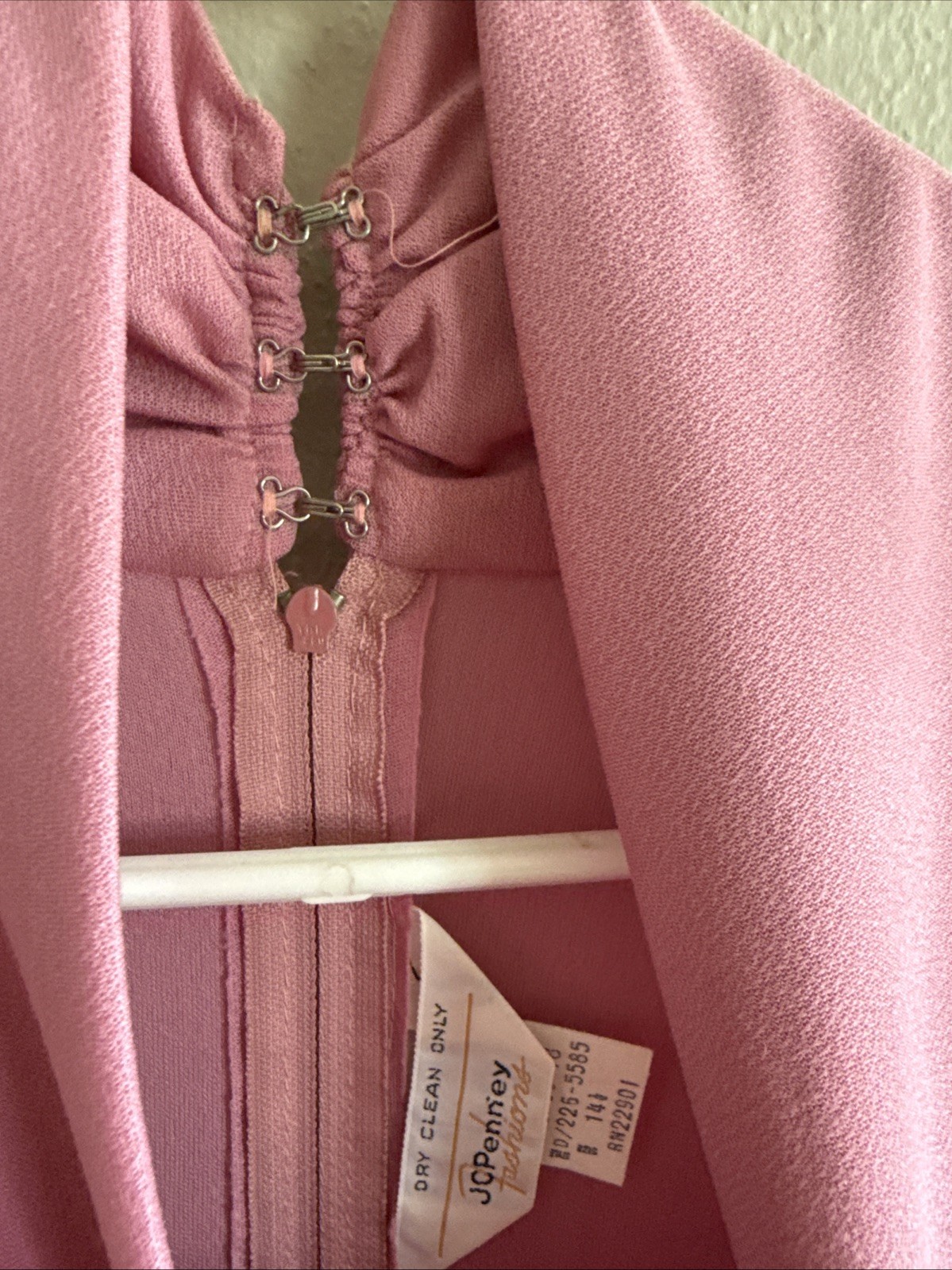 Vintage JC Penney Fashions Pink Dress With Cardigan Size 14.5 Women’s 1970s