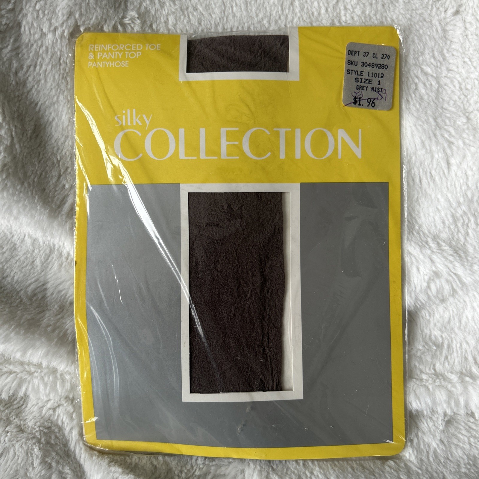 Vintage P A Bergner Milwaukee 1970’s silky Collection pantyhose Grey Mist size 1