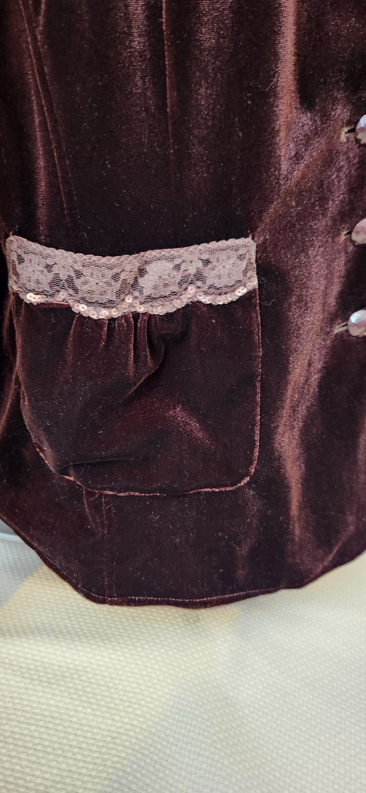 Cj Banks Vtg Y2K Brown Dressy Velveteen Jacket Shoulder Pads & Pockets Size X