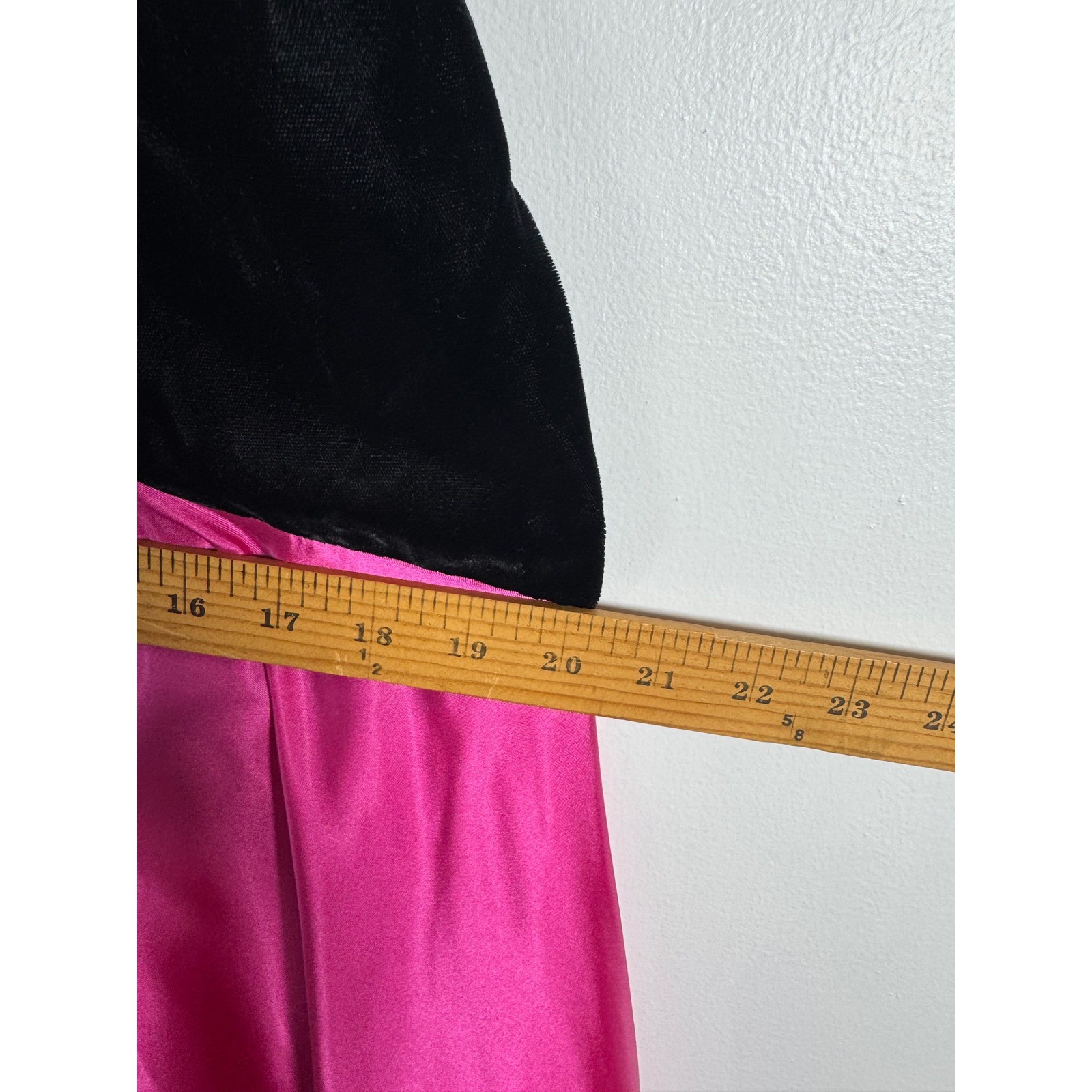 Vintage 80s Evenings by Pantagis Womens 13-14 Prom Dress Black Pink Velvet Satin