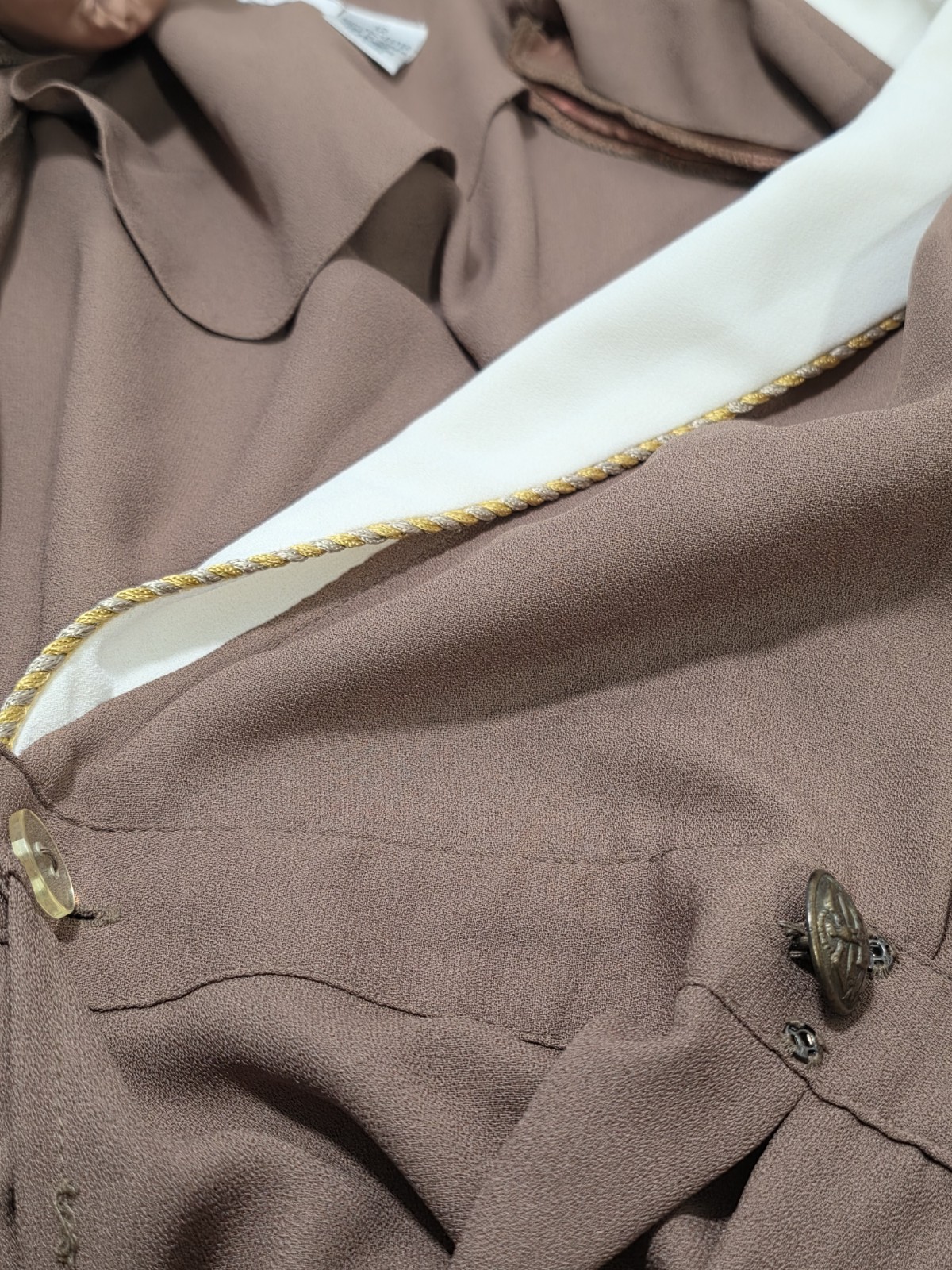 Vintage Chaus Dress Midi Olive Brown Size 12