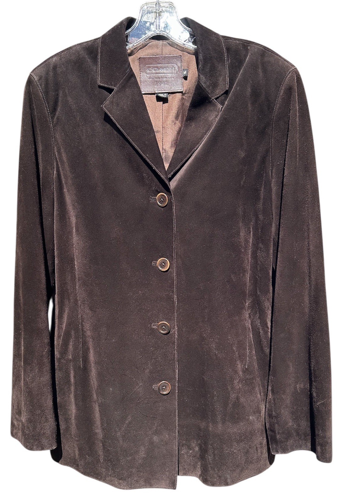Vintage 90s COACH 1941 Brown Suede Jacket Size M Chocolate Genuine Leather Coat