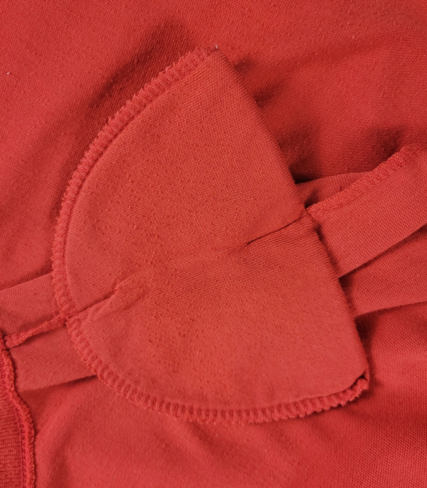 Vintage Red Mock Turtleneck Dropped Shoulder Top w Ribbed Collar & Cuffs Size M