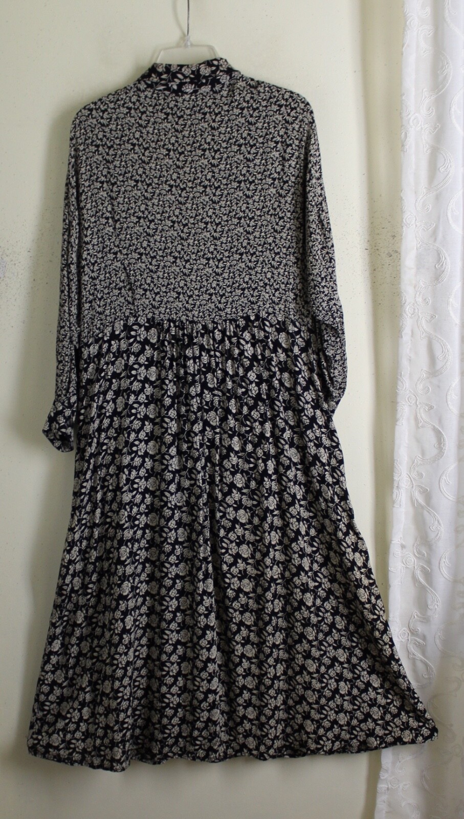 Autumn Moon 80s 90s OS S M 4 6 8 10 Vtg Boho Rayon Hippie Rose Long Full Dress