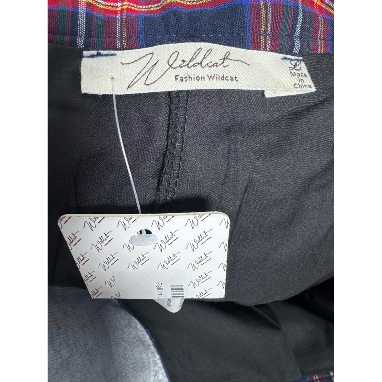 Wildcat Y2K 100% Cotton Classic Navy Red Plaid Pleated Skirt Size Large