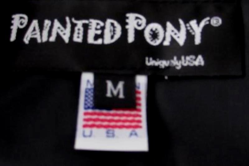 Vintage Painted Pony Metallic Floral Jacket Women’s M 3/4 Sleeve Grey