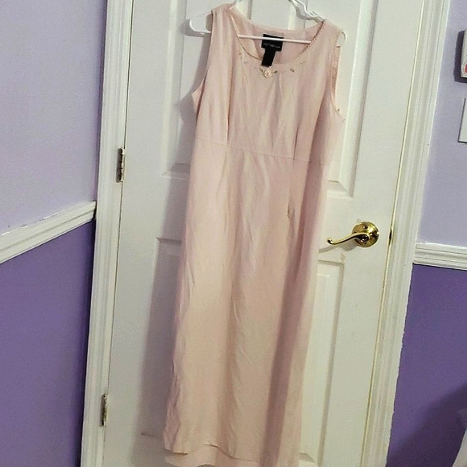 Vintage Positive Attitude Blush Pink 2 Piece Wedding Elegant Shift Maxi Dress 18