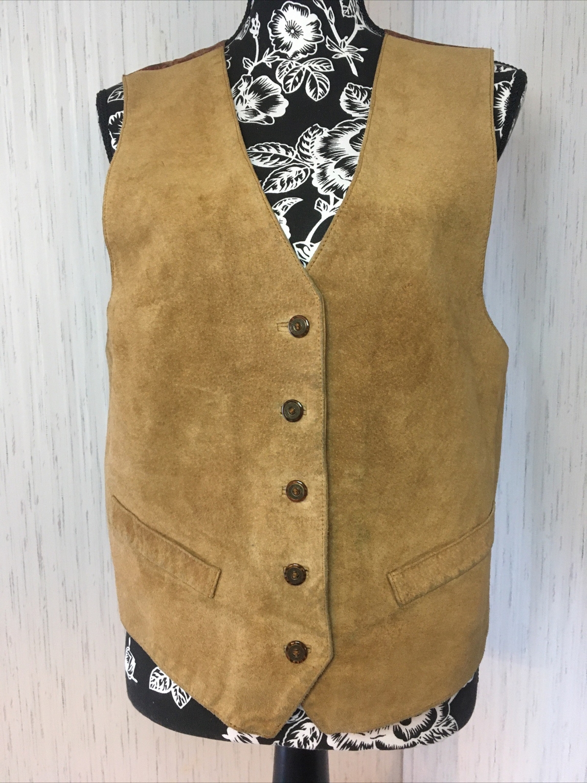 Vintage Arizona Jean Co. Brown Suede Leather Vest Large ’90’s Size large