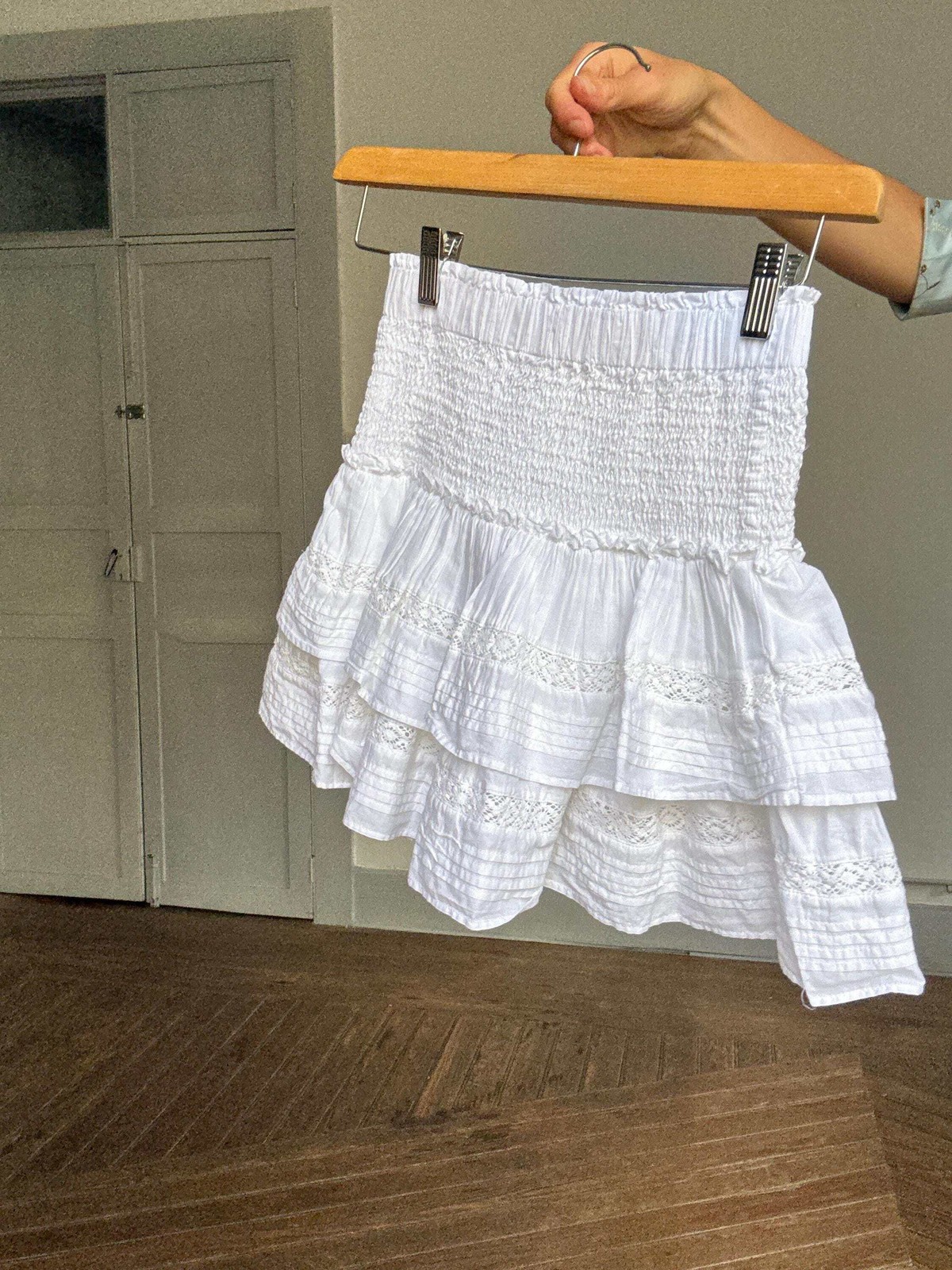 White Cotton Ruffle Mini Skirt – Coquette cottagecore Y2K French girl style, sum