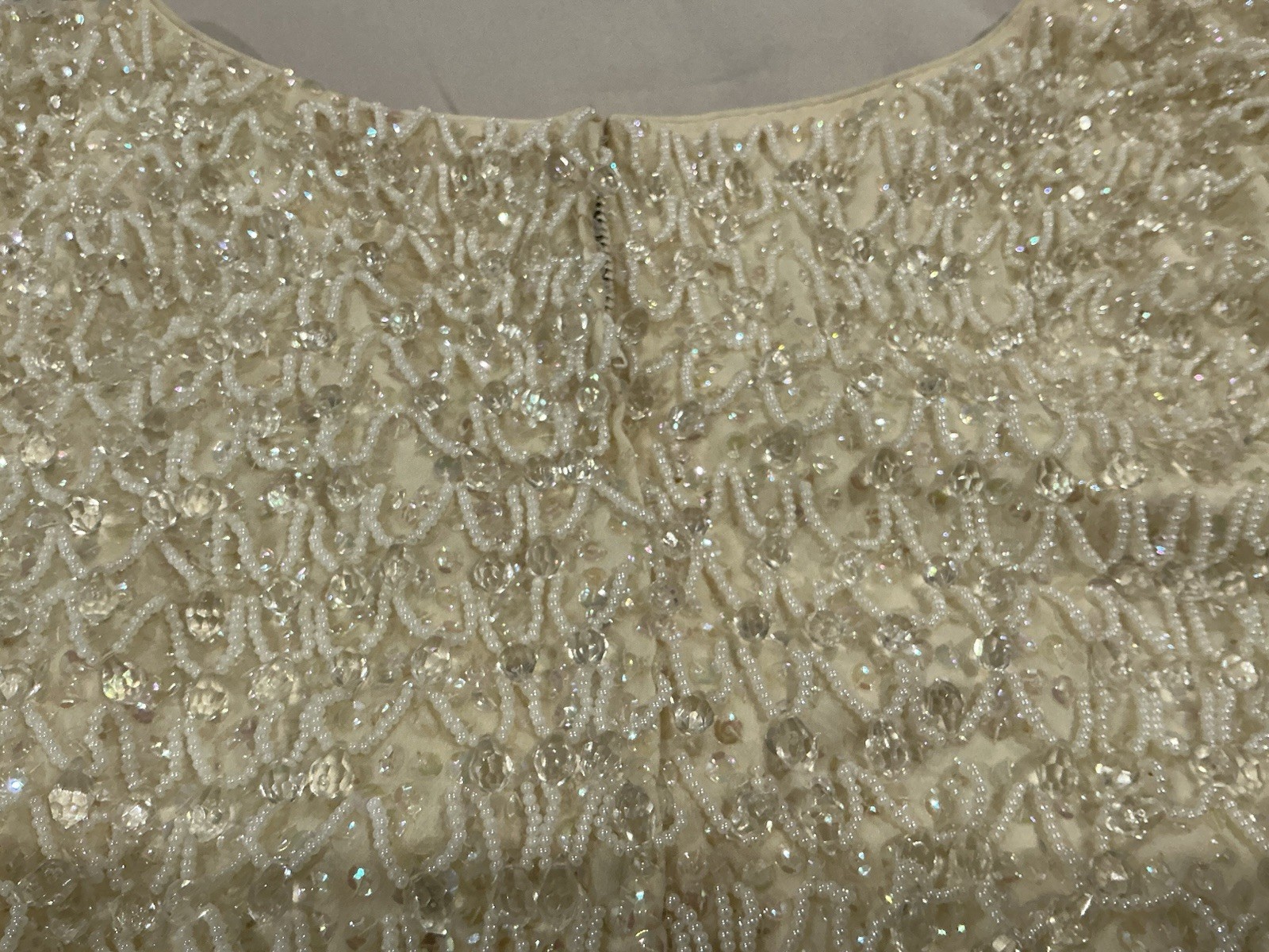 Vintage House Of Gold Hand Beaded Silk Evening, Top Size 8 100% Silk