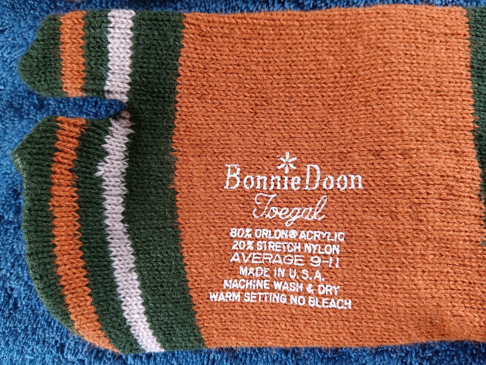 1970s Vtg Toegal Socks Tube Sox Knee Hi 9-11 Orlon Acrylic Nylon BONNIE DOON HTF