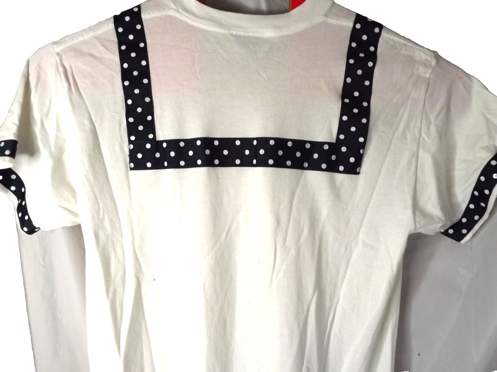 Vintage Stitches & Brushes Womens Patriotic Poka Dot Sailor Look Dress Sz Large