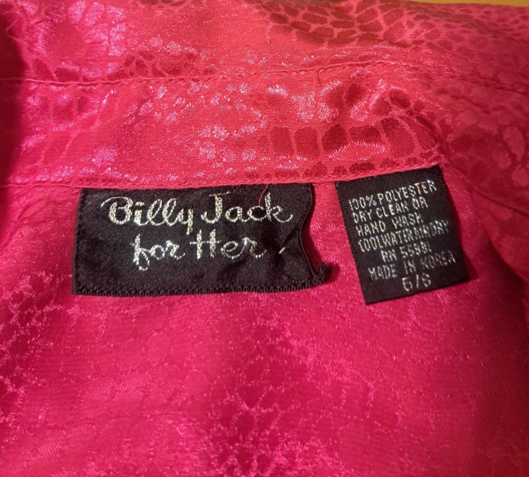 Vintage 70/80s Billy Jack For Her Red Polyester Dress Size 6/8