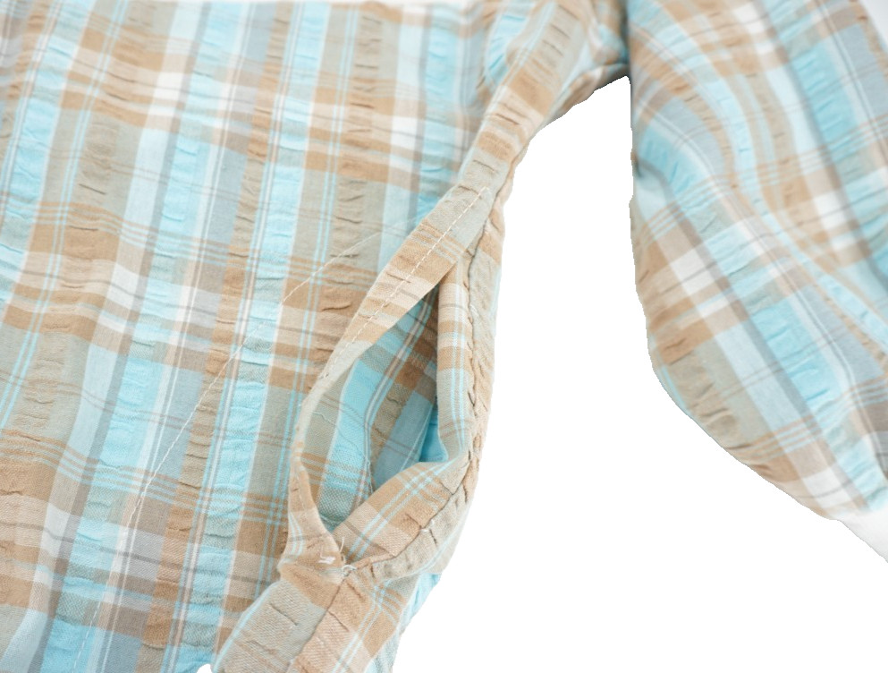 Vintage Graff California Wear Cardigan Light Jacket Blue Brown Plaid Women’s Med