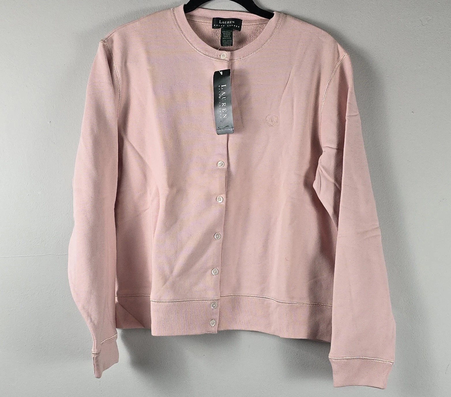 Vintage New Lauren Ralph Lauren English Garden Blossom Light Pink Cardigan 90’s